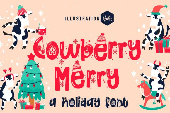 Cowberry Merry: A Whimsical Hand-Crafted Sans Serif for Festive Branding